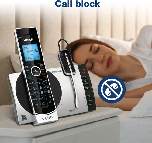 Vista 10 de VTech DS6771-3 DECT 6.0, teléfono inalámbrico desplegable con conexión a Cell, Siri y Google Now Access, plateado/negro, 2 teléfonos inalámbricos