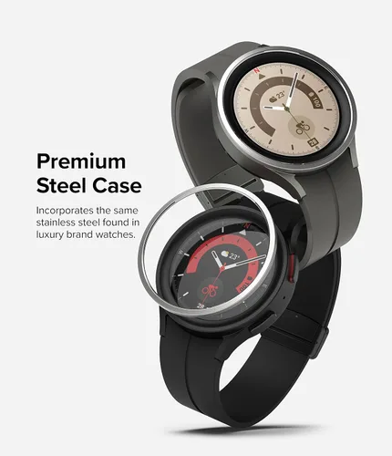 Vista 3 de Ringke Estilo de bisel [elegante marco de acero inoxidable] compatible con Samsung Galaxy Watch 5 Pro, protector antiarañazos accesorio de cubierta