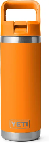 Vista 20 de YETI Rambler Botella de 18 onzas, aislada al vacío, de acero inoxidable con tapa de popote a juego de colores, rojo rescate