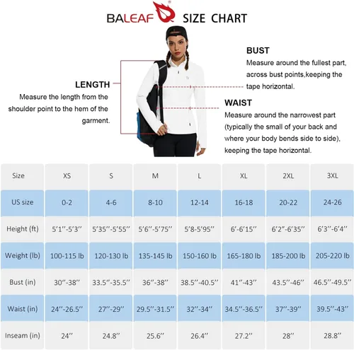 Vista 6 de BALEAF Women's Fleece Running Jacket Half-Zip Cold Weather Gear Thermal Shirts Tops Athletic Pullover Workout Winter