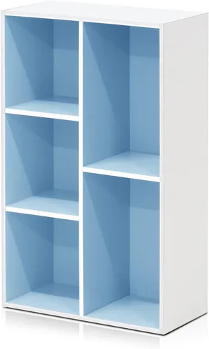 Vista 70 de Furinno PASIR - Estantería de libros de 2 niveles, estantería moderna de 9 x 12 x 21, estanterías abiertas para sala de estar, dormitorio, oficina
