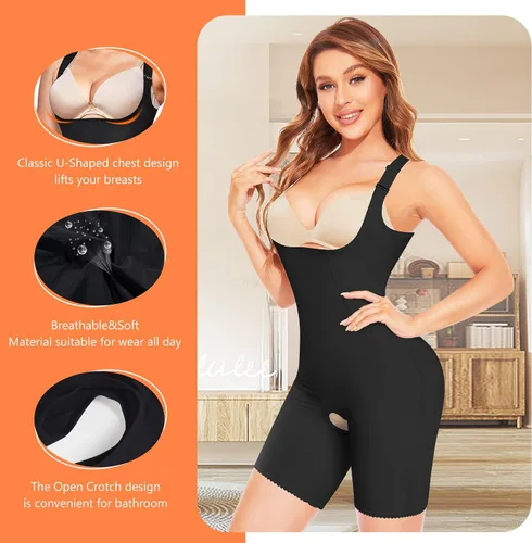 Vista 2 de Wonderience Body moldeador de cuerpo completo para mujer, faja moldeadora de cintura, corsé de control de abdomen, faja moldeadora más delgada