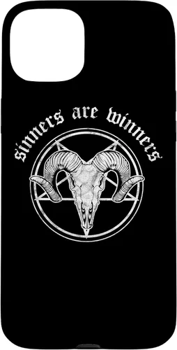 Vista 8 de Funda para iPhone 14 Occult Baphomet Tarot Card Satanic Devil Sinners are Winners