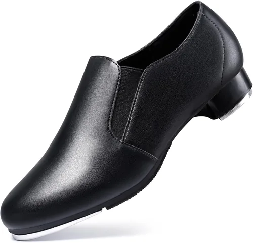 Vista 6 de Linodes Zapatos de baile unisex de cuero suave en la parte superior con elásticos para mujeres y hombres
