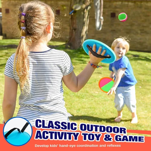 Vista 3 de Juguetes al aire libre para niños, juego de tirar y atrapar, patio exterior, campamento, playa, piscina, juegos para niños y niñas de 3, 4, 5, 6, 7