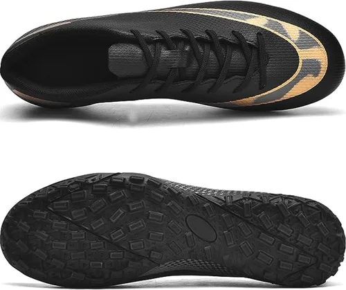 Vista 2 de Zapatos de fútbol para hombre, bajos y con cordones, antideslizantes, para interiores, fútbol sala de fútbol americano, TF, tacos de césped