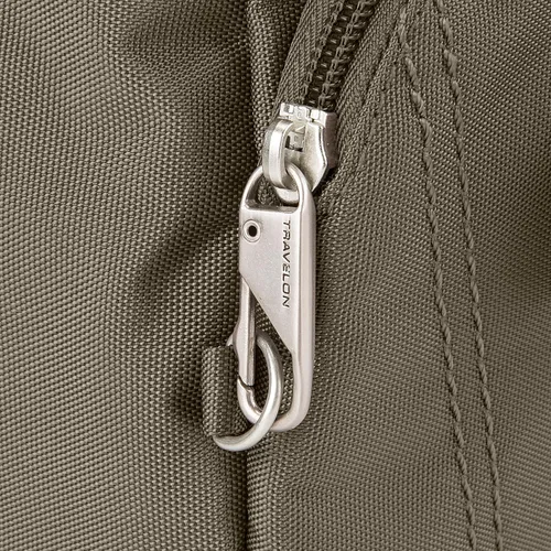 Vista 7 de Travelon Bolsa de mensajero esencial clásica antirrobo, Nuez moscada, Bolsa de mensajero esencial clásica antirrobo