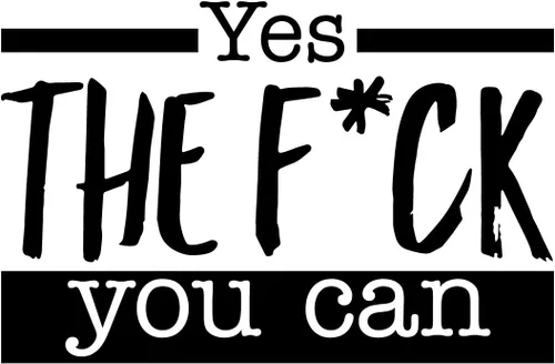 Vista 4 de Calcomanía de vinilo para pared, Yes The F*ck You Can, 17 x 26 pulgadas, sarcástica, motivacional, optimista, divertida, broma para adultos