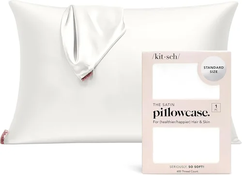 Vista 36 de Kitsch Funda de almohada de satén con cremallera, tamaño estándar, Aura