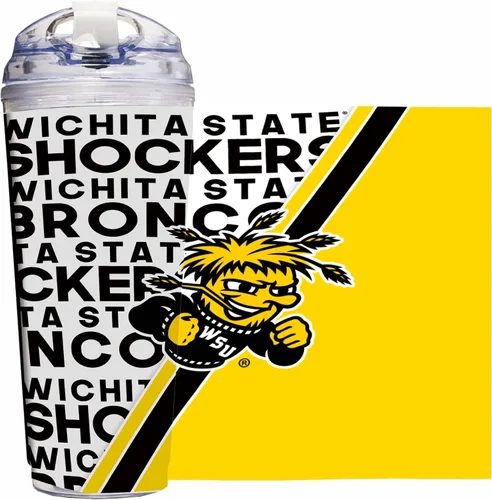 Vista 10 de Rico Industries Taza acrílica NCAA estándar de 24 onzas con tapa con bisagra, taza de doble pared oficialmente licenciada con pajita