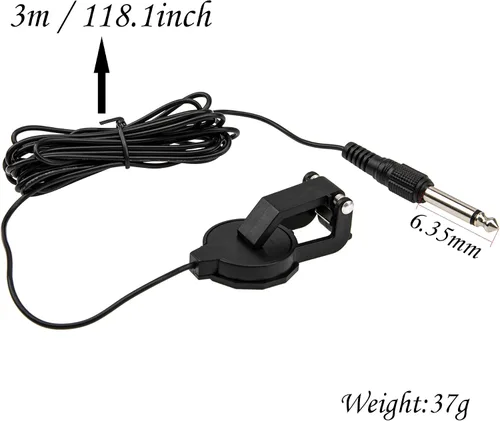 Vista 5 de 1 pastilla Yootones con clip con conector de audio compatible con guitarra acústica, violín, banjo ukelele (negro)