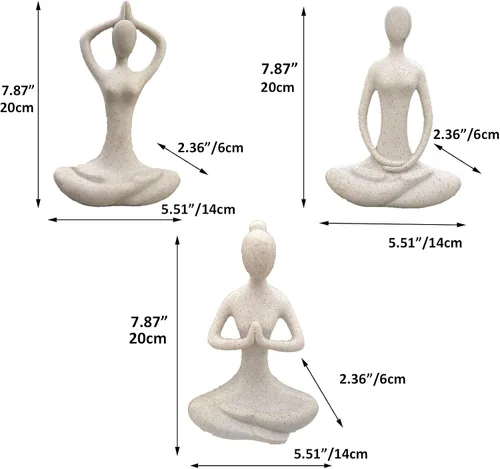 Vista 4 de Figura de yoga para el hogar, estatua de yoga budista zen, escultura de estatua de yoga Namaste, decoración interior y exterior para cumpleaños, día