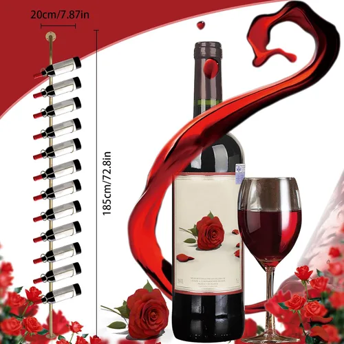 Vista 7 de Storage Wall Rack for 12 Wine Bottles 3/6 Pack Detachable