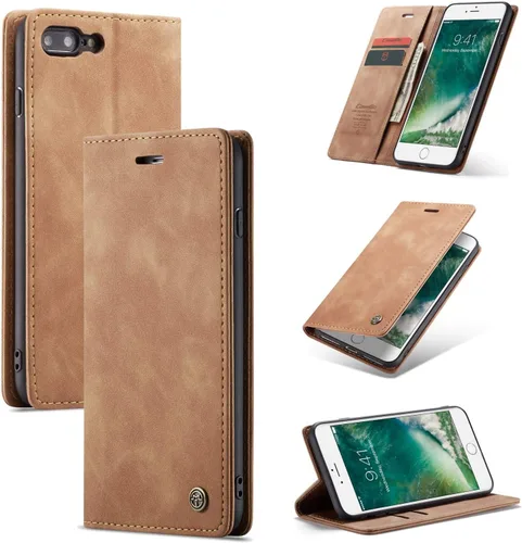 Vista 9 de SINIANL Funda para iPhone 7/8 Plus, Funda de cuero tipo billetera con tarjetero Cierre magnético Kickstand a prueba de golpes Fundas protectoras