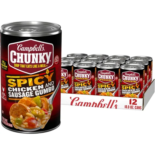 Vista 9 de Campbell's Chunky Sopa, sopa picante de fideos con pollo, lata de 18.6 oz