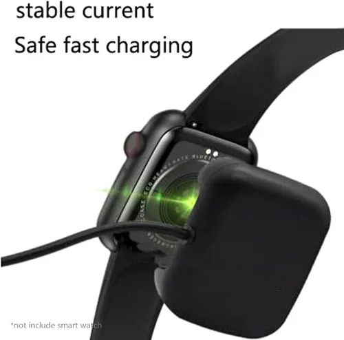 Vista 4 de Cable de carga negro para reloj inteligente HW22, cable de carga USB, estación de carga magnética con protección contra cortocircuitos, cables
