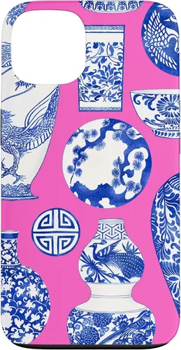 Vista 7 de iPhone 16 Blue Willow Chinoiserie Jengibre Tarro Fresco Preppy Rosa Azul Caso