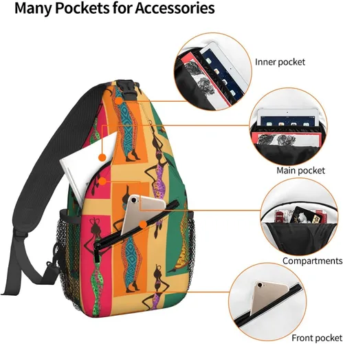Vista 4 de NiuKom Mochila cruzada para el pecho, bolsa cruzada para el hombro, gimnasio, ciclismo, viajes, senderismo, para mujeres y hombres, Mujeres
