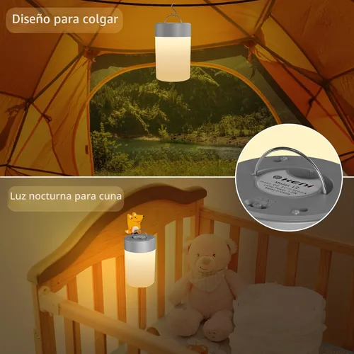 Vista 6 de G Keni Luz nocturna de guardería para bebé, lámpara de noche táctil LED portátil para niños y adultos, lactancia materna, ayuda para dormir, lámpara