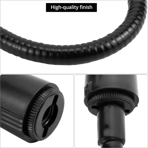 Vista 3 de QWORK Soporte de micrófono de cuello de cisne de 13 pulgadas, soporte de micrófono de escritorio con abrazadera con brazo flexible de 360°, soporte