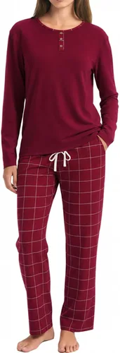 Vista 12 de U2SKIIN Pijama 100% algodón para mujer, conjunto de 2 piezas, suave, de Cuadros rosa claro/rosa claro
