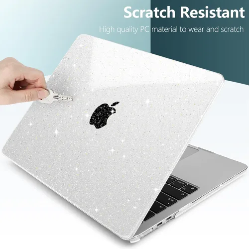 Vista 4 de TWOLSKOO Compatible con MacBook Air M4 de 15 pulgadas funda lanzamiento 2025-2023 M4 A3241 M3 A3114 M2 A2941, carcasa rígida de plástico y protector