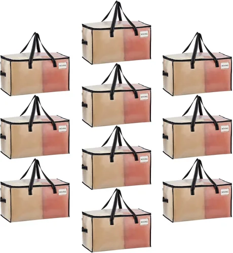 Vista 19 de VENO Paquete de 4 bolsas de mudanza resistentes, bolsas de almacenamiento de ropa y edredón con ventana transparente, suministros de embalaje