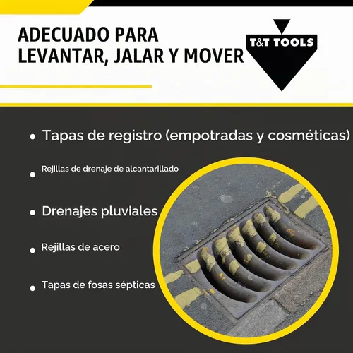 Vista 6 de T&T Tools - Herramienta de gancho de registro superior de 36 pulgadas, mango giratorio, hexagonal de 5/8 pulgadas