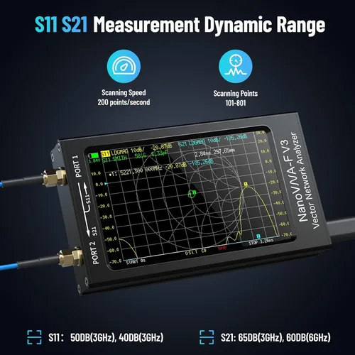 Vista 5 de Network Analyzer, Vector Network Analyzer NanoVNA-F V3 1MHz-6GHz 4.3 Inch