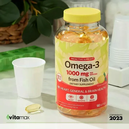 Vista 5 de Spring Valley Omega-3 de aceite de pescado 1000 mg, cuidado máximo, 180 unidades + guía exclusiva de vitaminas VitaMax (2 artículos)