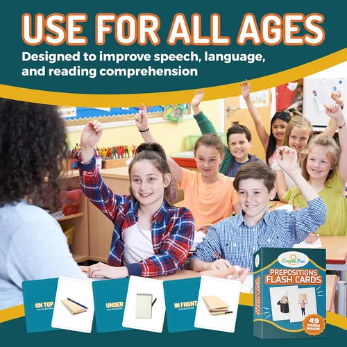 Vista 6 de 49 tarjetas flash de constructor de vocabulario de preposición Vol 1 incluye 7 preposiciones de tarjetas de imagen con 5 juegos de aprendizaje