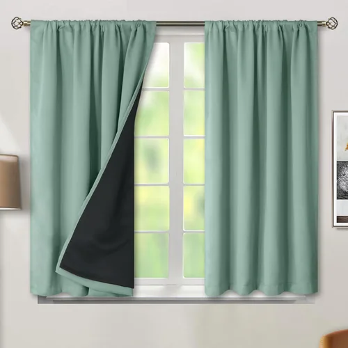 Vista 50 de BGment - Cortinas opacas para sala de estar de 63 pulgadas de largo, juego de 2 paneles, cortinas para oscurecer toda la habitación, cortinas