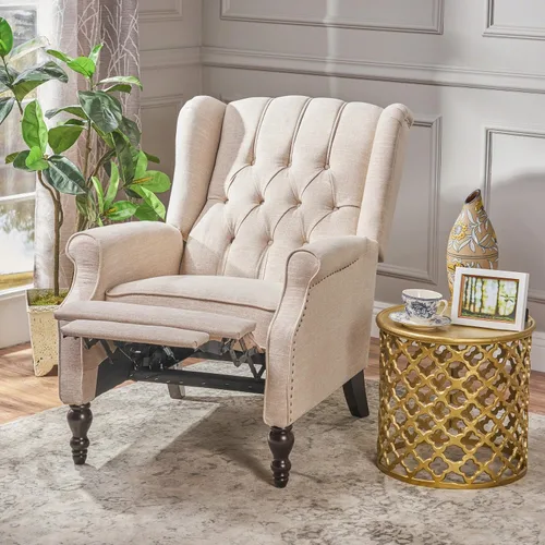 Vista 16 de Sillón reclinable, de la marca Elizabeth Tufted, Tela, Light Beige