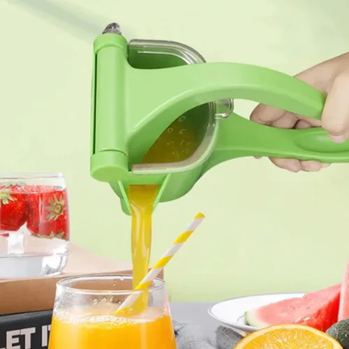 Vista 3 de Exprimidor manual de frutas de acero inoxidable: Exprimidor de prensa de limón resistente para extracción de cítricos sin esfuerzo, exprimidor