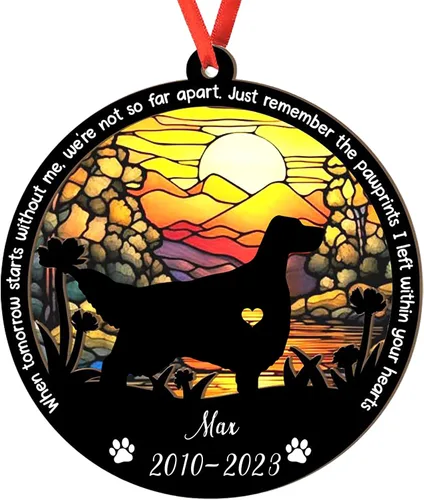 Vista 63 de Adorno personalizado para atrapasoles de sabueso afgano, adorno de Navidad de sabueso afgano – Regalo para perro amante, sabueso afgano