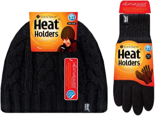 Vista 4 de HEAT HOLDERS - Conjunto térmico de gorro y guantes con aislamiento polar para mujer