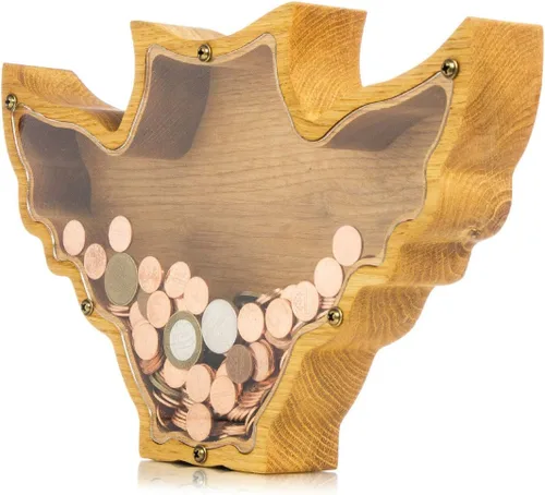 Vista 8 de Hucha de búho – Caja de dinero de madera personalizada para niños y adultos Regalo Montessori y decoración de guardería Ideal para baby showers
