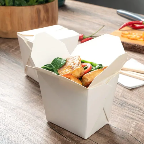 Vista 3 de Restaurantware Cajas para llevar comida china: 25 paquetes de 16 onzas, recipientes desechables para llevar, resistentes a la grasa, recipientes