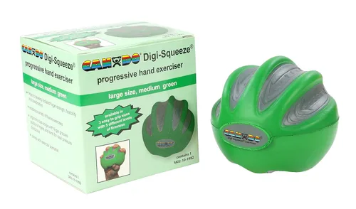 Vista 8 de CanDo 10-1995 Digi-squeeze Ejercitador para manos, Grande, M, Verde: Medio, 1