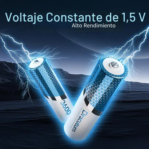 Vista 3 de Baterías de litio AA recargables con cargador 8 unidades 3600mWh