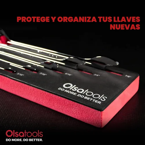 Vista 2 de Olsa Tools Juego de llaves delgadas SAE de 5 piezas, doble extremo abierto Llaves planas dobles de extremo abierto, llaves de acero compactas Cr-v