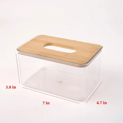 Vista 6 de Caja de pañuelos de acrílico, soporte de hojas de secadora de acrílico para lavandería, dispensador de hojas de secadora transparente de mesa