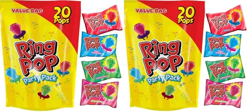 Vista 7 de Ring Pop - Paquete variado de piruletas individuales envueltas para el regreso a clases a granel – 20 piruletas con sabores surtidos – Dulces