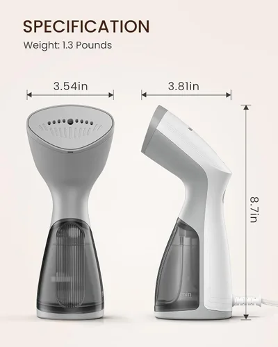 Vista 12 de BEAUTURAL Vaporizador de viaje para ropa, voltaje dual para uso mundial