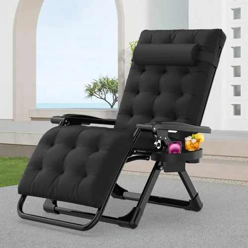 Vista 12 de Suteck - Silla de gravedad cero, sillas plegables con cerradura de aleación de aluminio Folding Patio Recliner w/Removable Pad, Adjustable