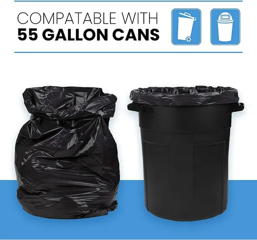 Vista 3 de ToughBag Bolsas de basura de 55 galones, bolsas de basura de 55-60 galones resistentes (50 UNIDADES) - Forros de bote de basura negros grandes