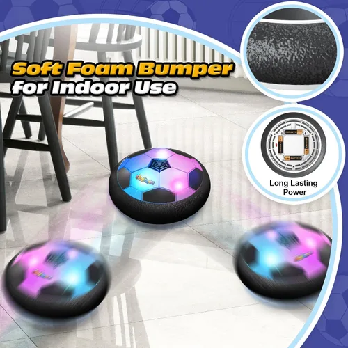 Vista 3 de ShyLizard Balón de Fútbol Hover, Regalos de Juguetes para Niños de 3, 4, 5, 6, 7, 8 Años, Balón de Fútbol Infantil con Energía de Aire y Luz LED