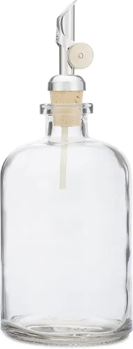 Vista 7 de Rail19 Dispensador de enjuague bucal de vidrio transparente con boquilla de vertido de metal, dispensador de aceite de cocina y vinagre, perfecto