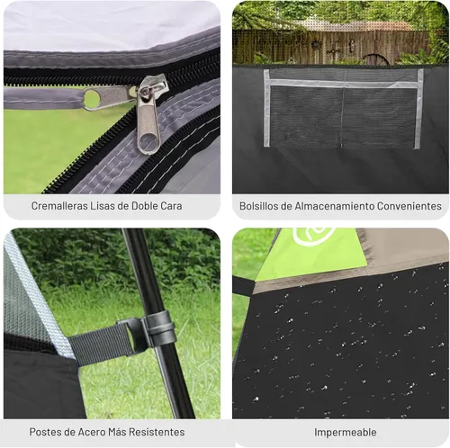 Vista 6 de CAMPROS CP Camping Tent 2/4/6 Person, Waterproof Windproof Double Layer Dome Tent, Easy Setup with Large Mesh Windows & Wide Door for Outdoor