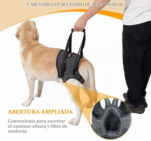 Vista 4 de Arneses tipo halter para perros, arnés de elevación ajustable para perros grandes, cabestrillo para perros medianos, soporte de pierna trasera